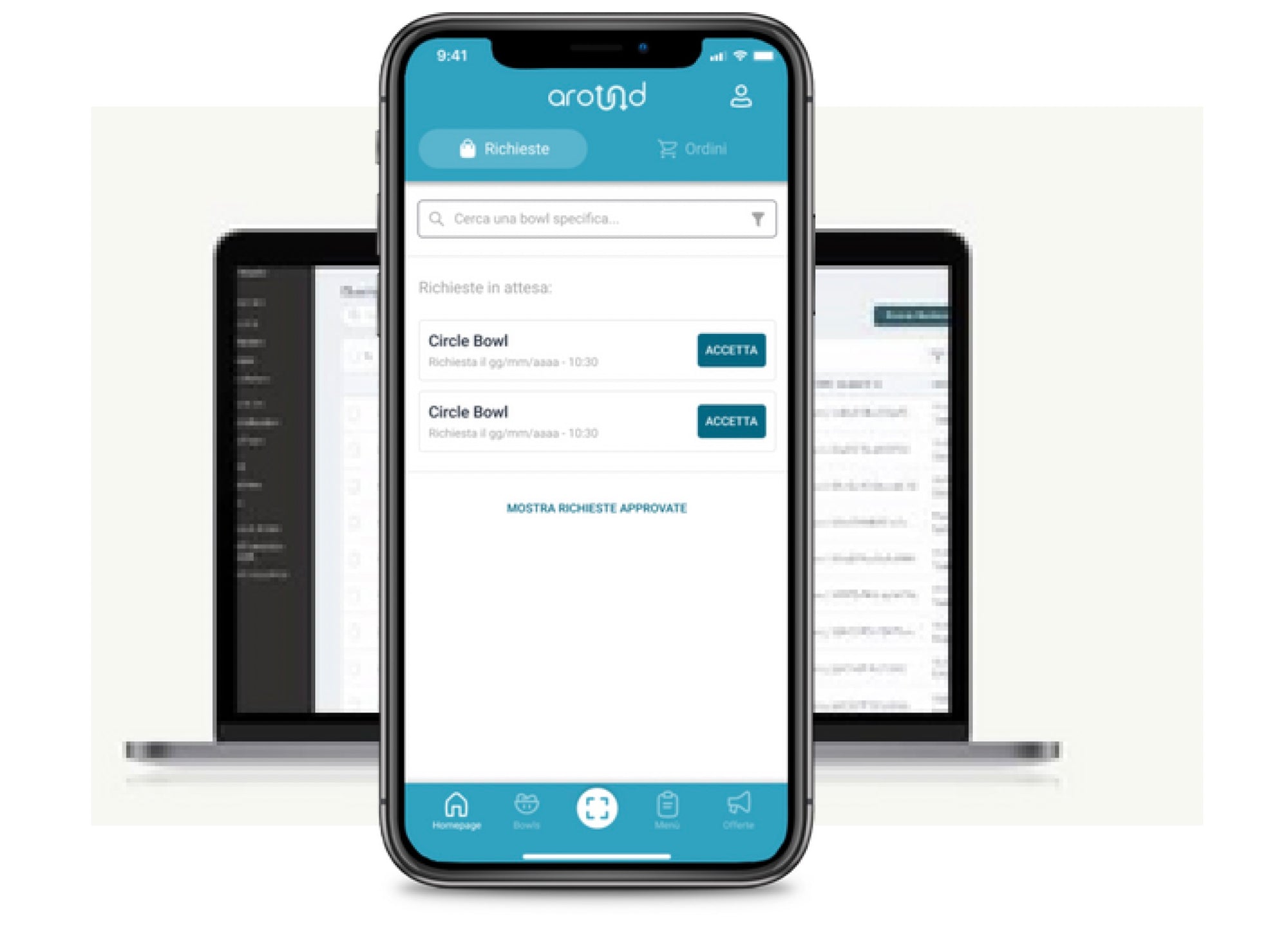 Cliente mostra App al banco del locale